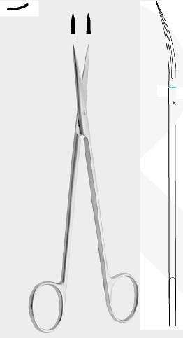 Ножиці МЕТЦЕНБАУМА (METZENBAUM), гострий/гострий, вигнуті, 23,0 см (cm)